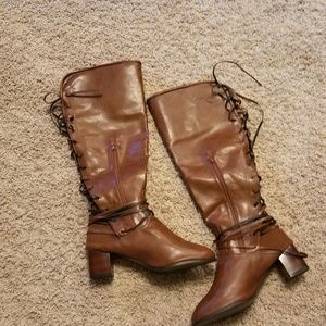 Tall lace up boots